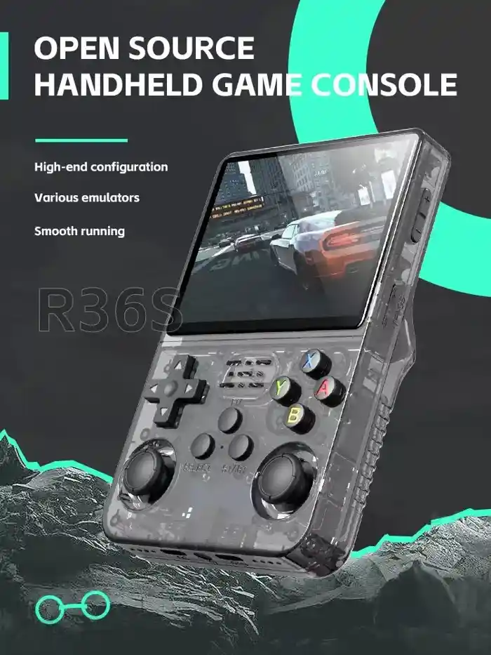 R36S Retro Handheld Video Game Console Linux System 3.5 Inch IPS Screen Portable Pocket Video Player 64GB Games